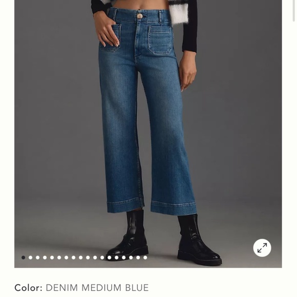 NWOT Anthropologie Colette Cropped High-Rise Wide-Leg Jeans by Maeve - Picture 2 of 4